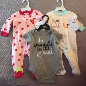 Baby girl pajama onesie lot NWT